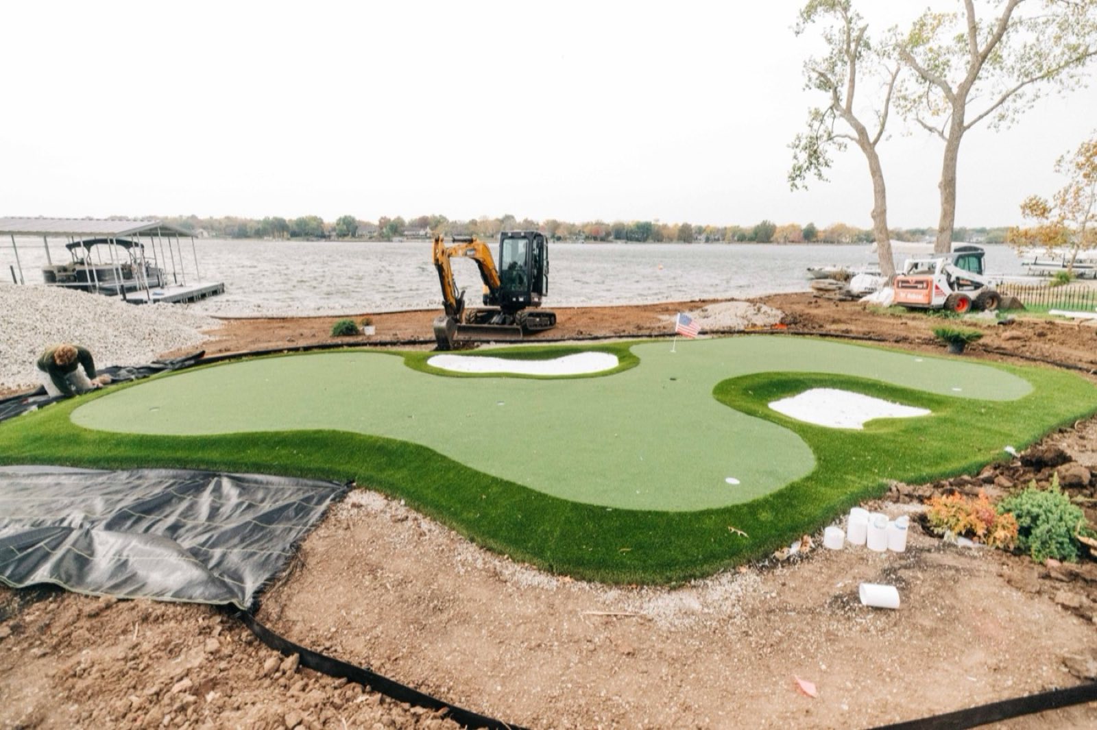 GolfGreens — lakeside synthetic putting green installed by ForeverLawn Kansas City